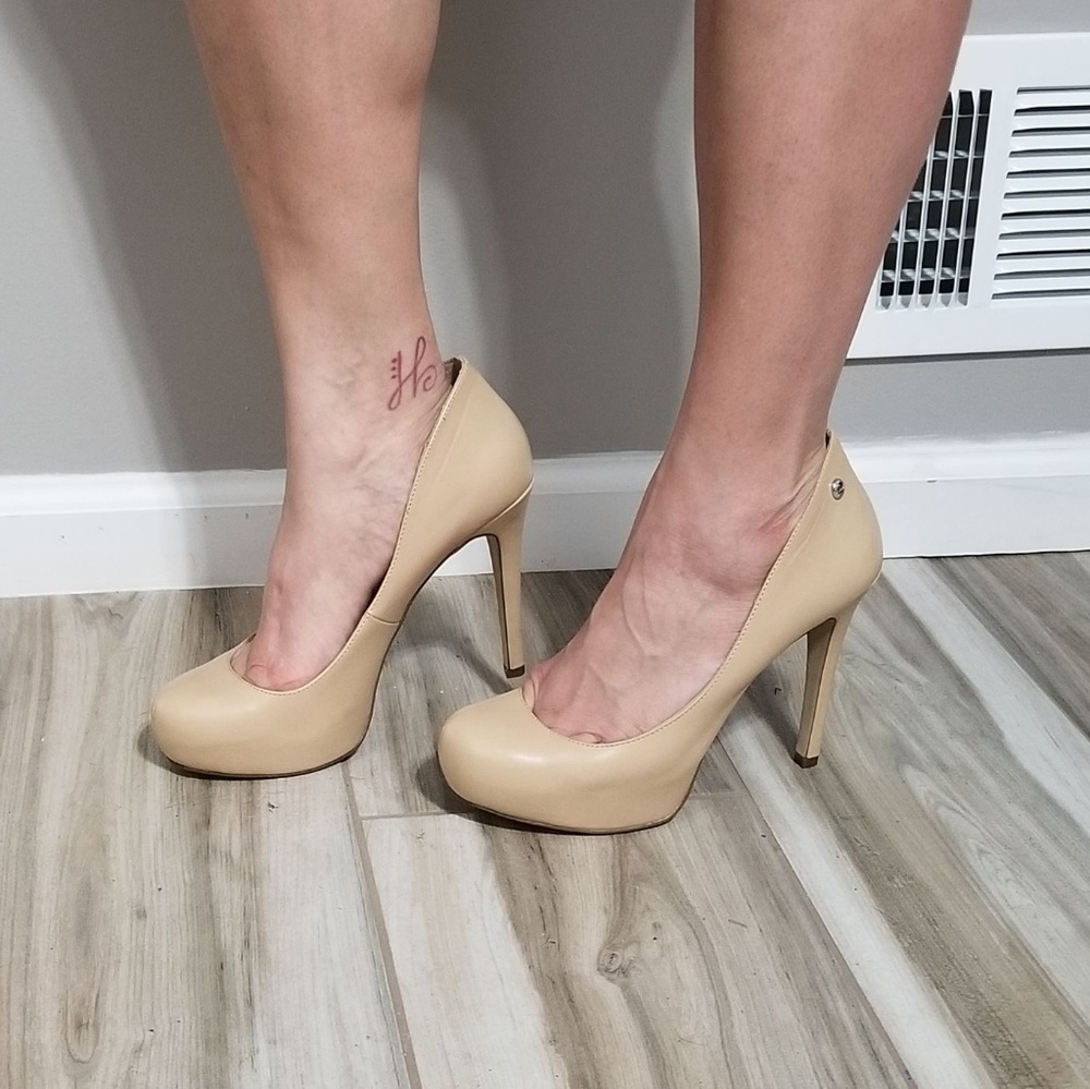 BCBG nude pumps